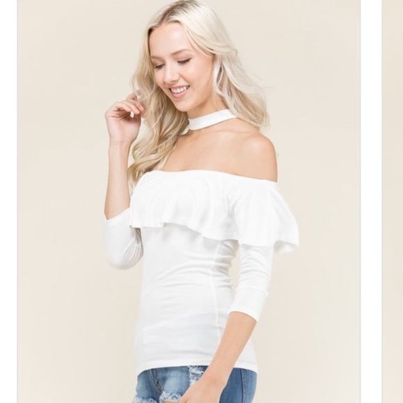 LAST 3!!! Off The Shoulders White Sleeve Blouse - Picture 12 of 13